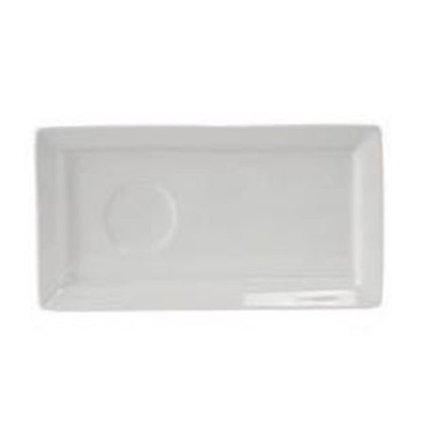 Tuxton Vitrified China Rectangular Tray Well Porcelain White - 13 x 7 x 1 in. - 1 Dozen GLP-551